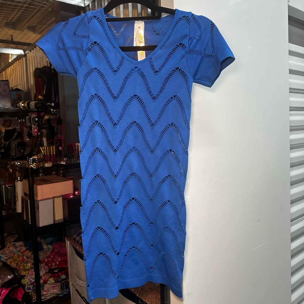 Blue Knit Women's Dress
